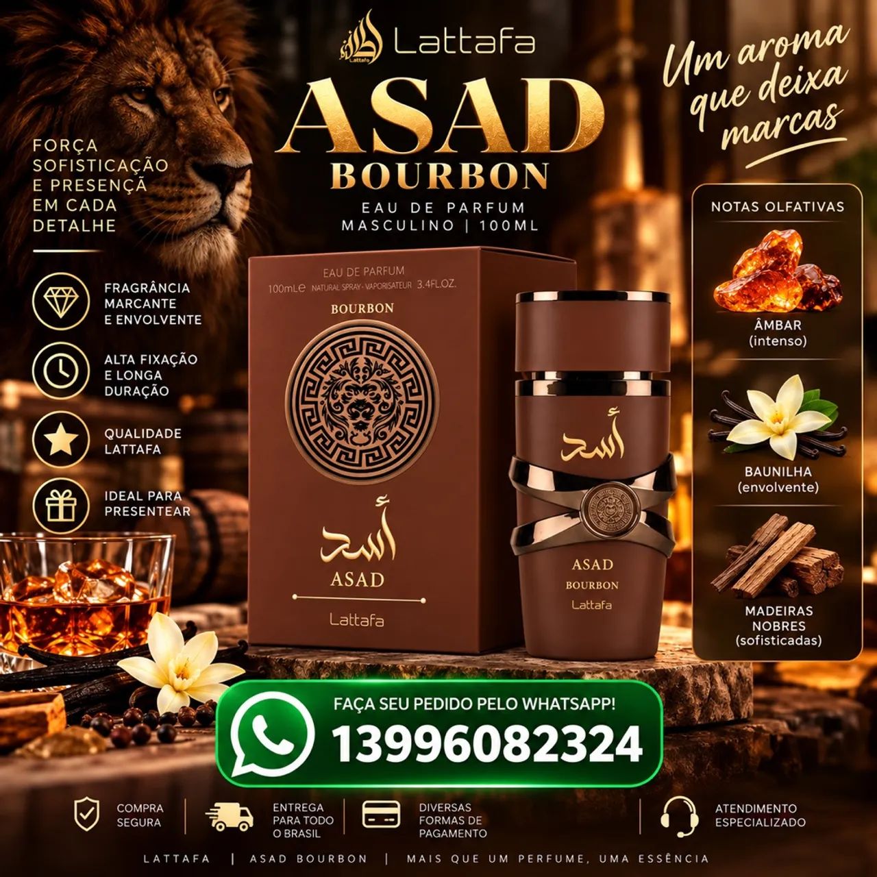 PERFUME ASAD BOURBON EAU DE PARFUM 100 ml