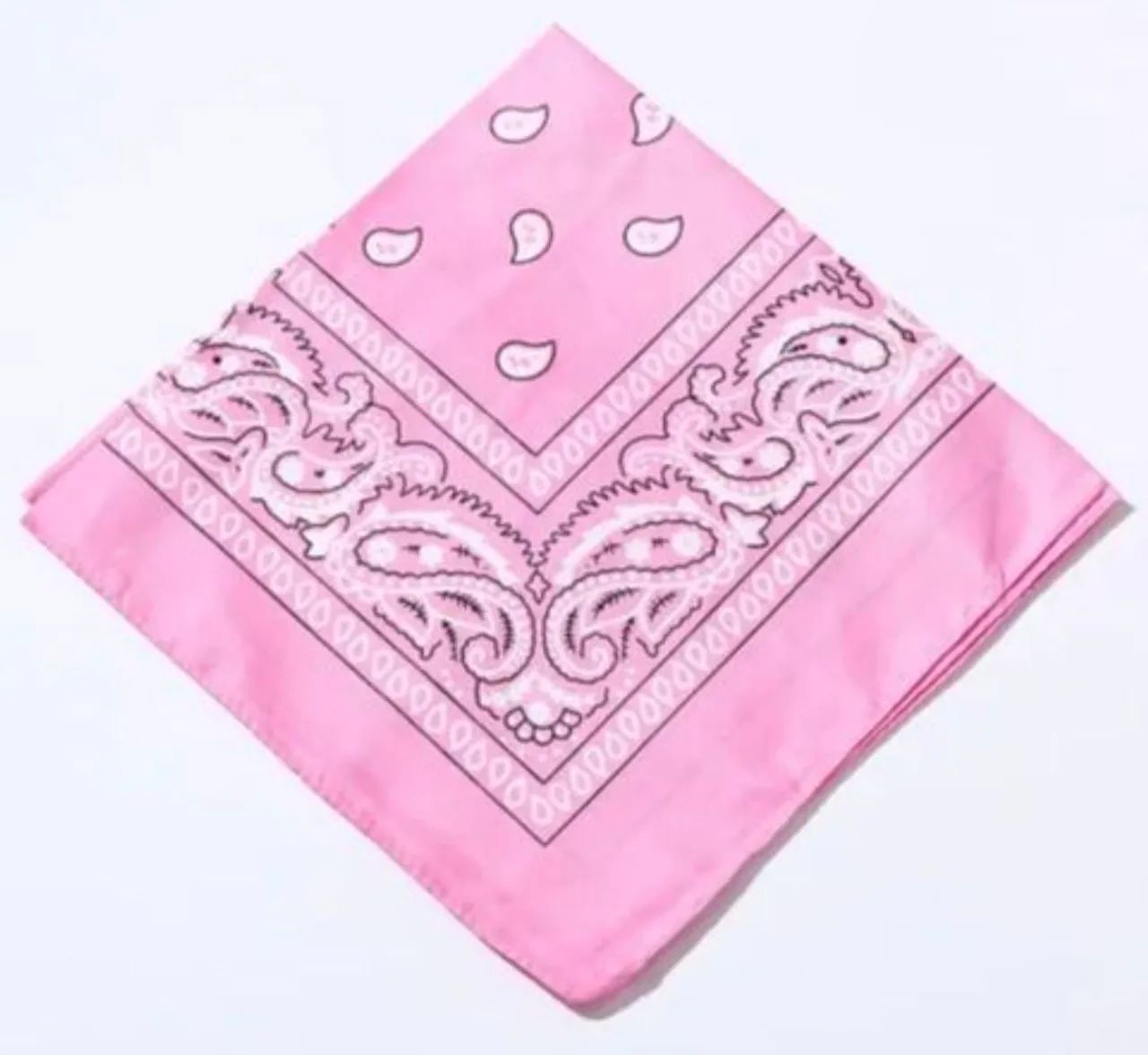 Bandanas E Faixas De Cabelo Na Cor Rosa Com Estampa Paisley - Foto 5