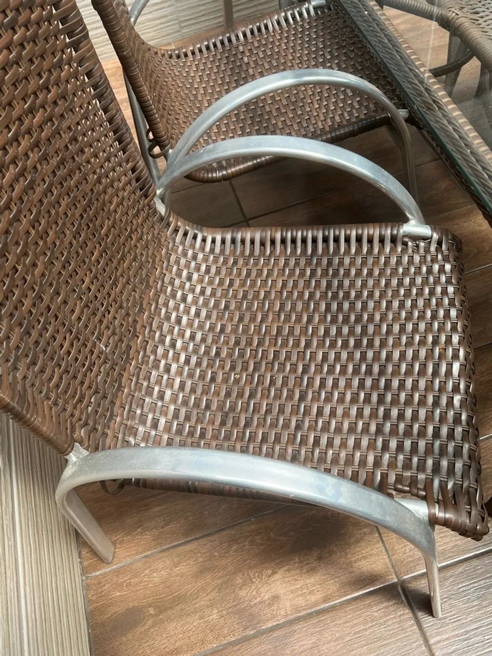 Mesa externa tramada com vidro  - Foto 3