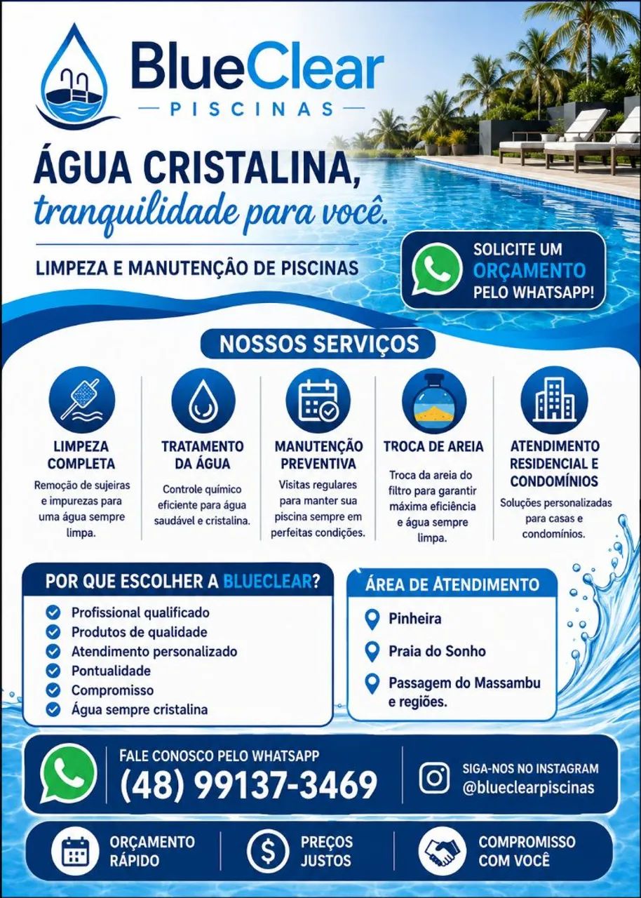 Limpeza e manutenção de piscinas 
