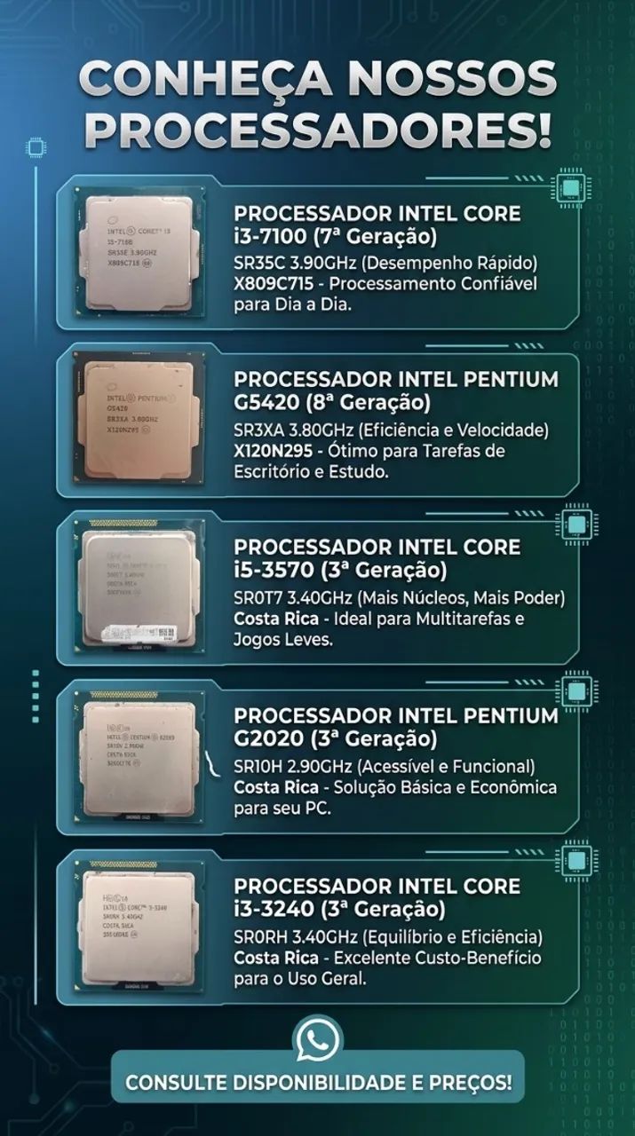 MEMÓRIA RAM DDR2, DDR3 e DDR4 / PROCESSADOR / HD - Foto 3