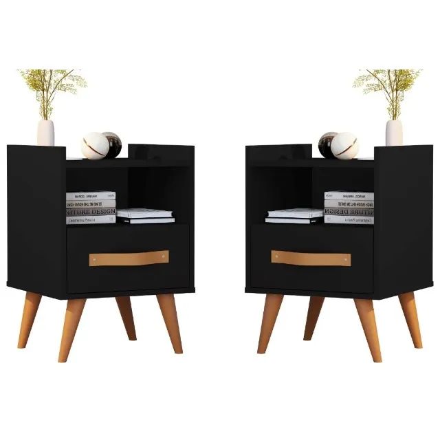 Mesa Cabeceira Par Kratos Retro 1 Gaveta - - Foto 5