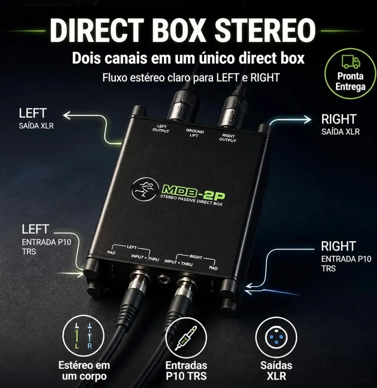 Direct box Mackie estéreo MDB-2P - Foto 3