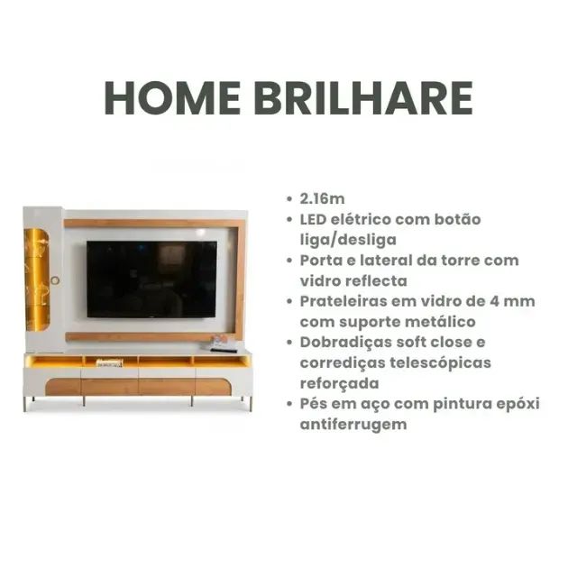 HOME BRILHARE 2.16, PORTA REFLECTA E LED TV 75? - BECHARA - Foto 2