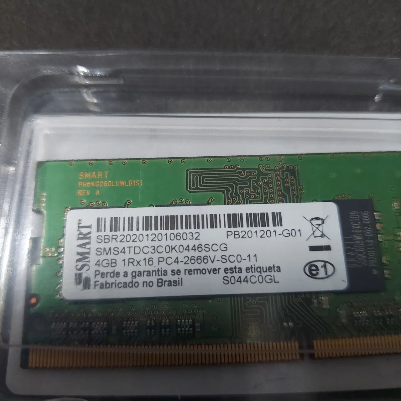 Memória RAM 4GB smart. 