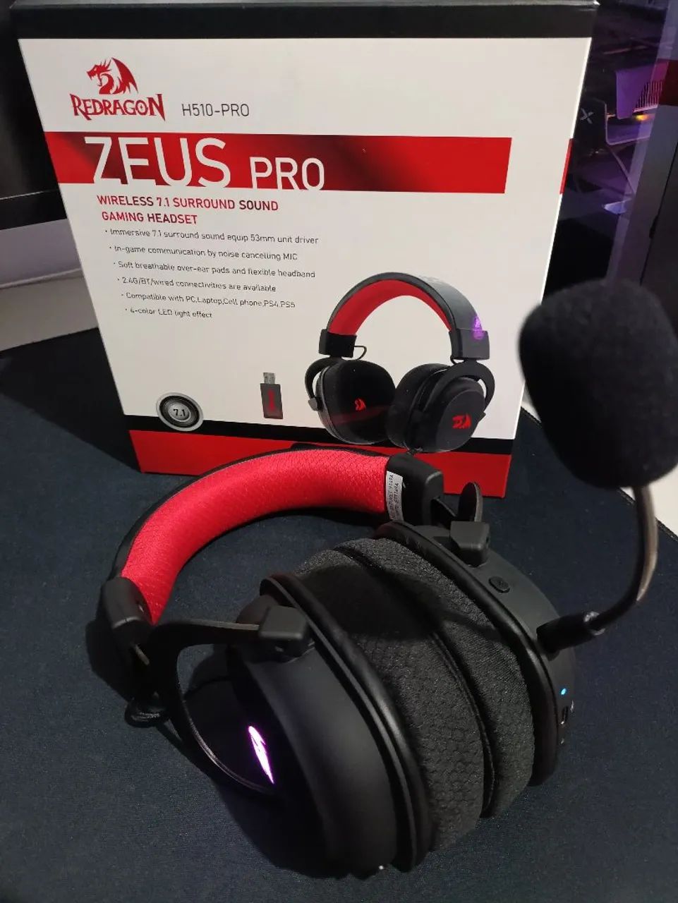 Fone Gamer Redragon H510 Zeus Pro wireless 