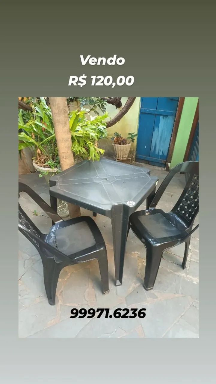 Mesa com duas cadeiras.  31 99971.6236 