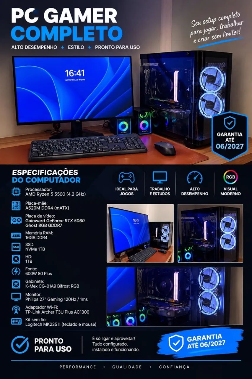 COMPUTADOR COMPLETO - Pronto para uso