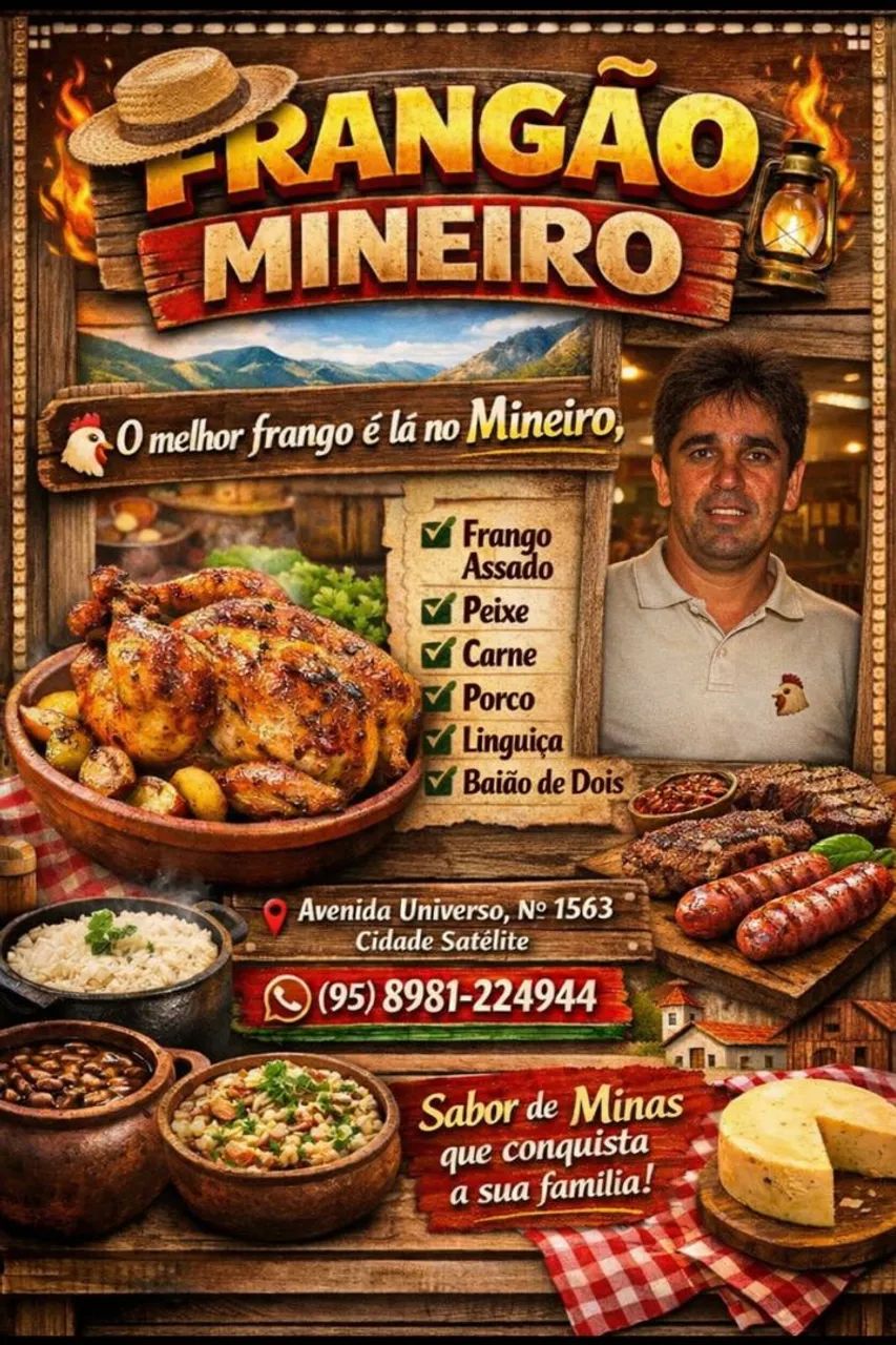 frangão mineiro. o sabor que conquista a família. 