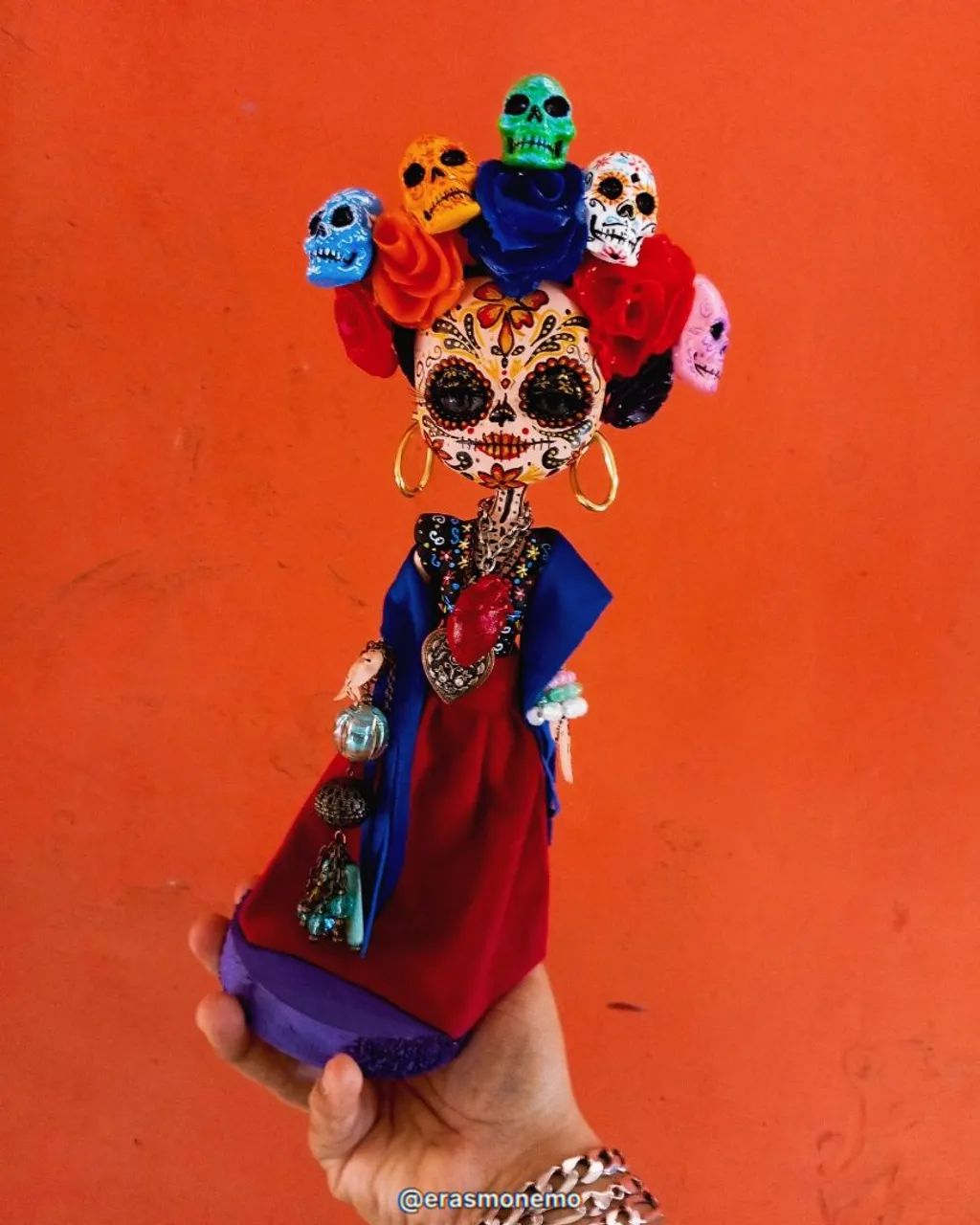 boneca frida kahlo catrina artesanal - Foto 3