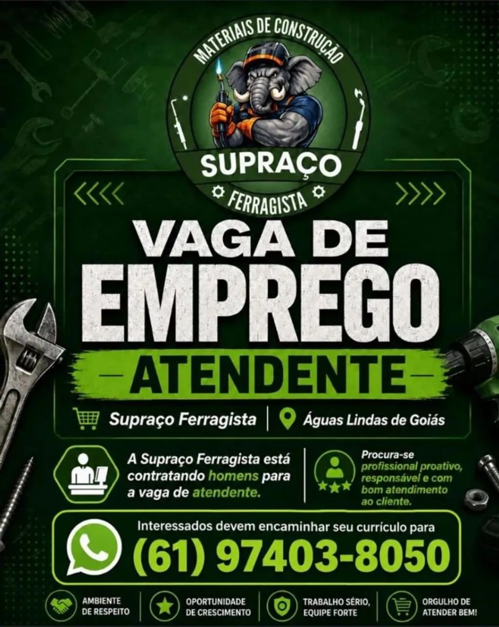 Vaga de emprego (ATENDENTE)