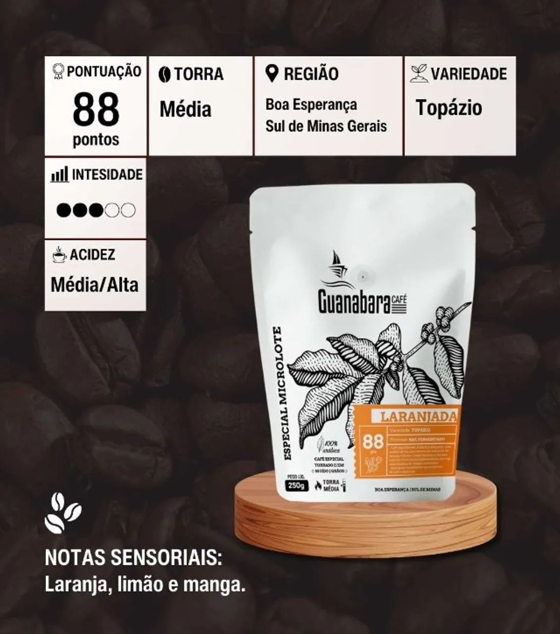 Café Especial Microlote Guanabara Laranjada 250 g - Torra Média  - Foto 2