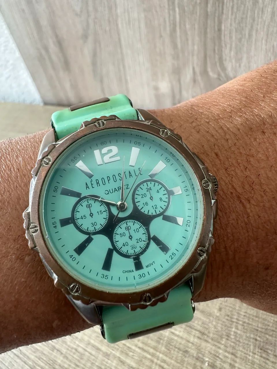 Relógio Aéropostale Original Verde Água Bateria Nova Funcionando! Cambuí 