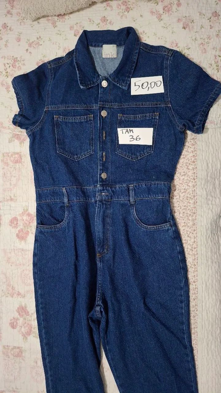 Macacão jeans tam 36 - Foto 3
