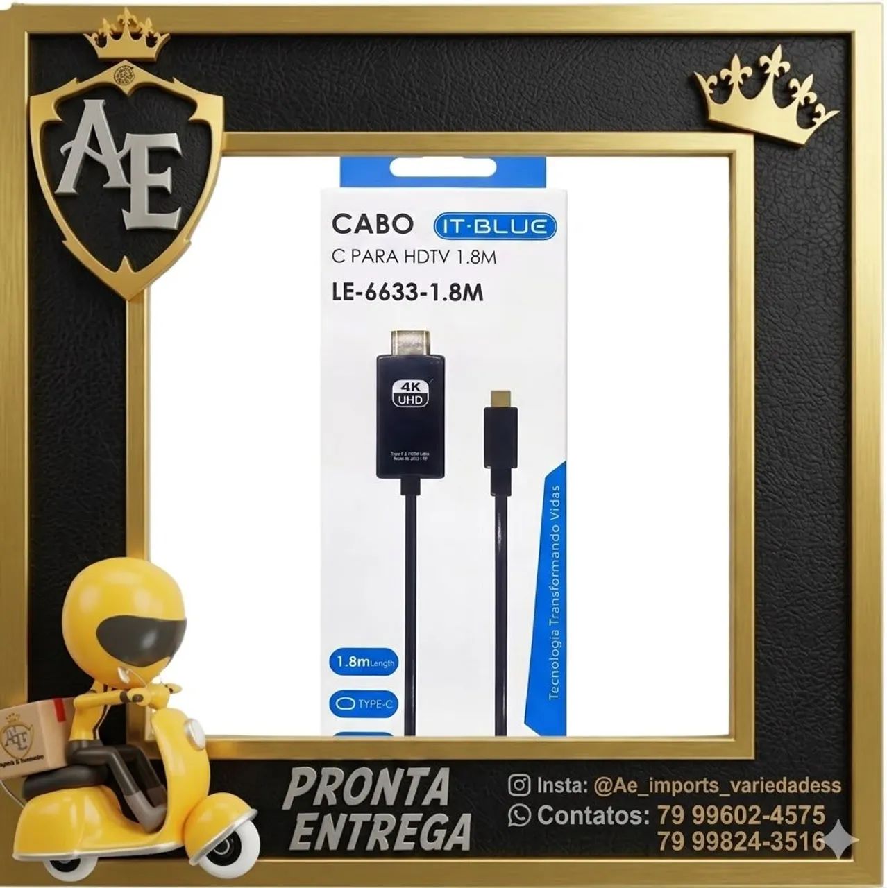 Cabo Adaptador HDMI x Tipo C