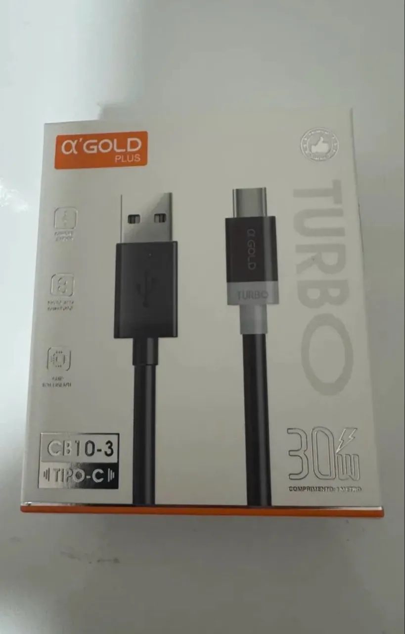 Excelente Cabo GOlD  Preto ,  USB / Tipo C  - Foto 2