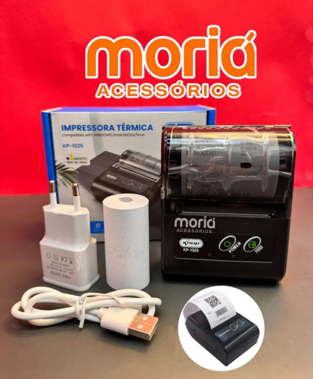 Impressora Térmica Bluetooth Knup Kp-1025 Preto  - Foto 3