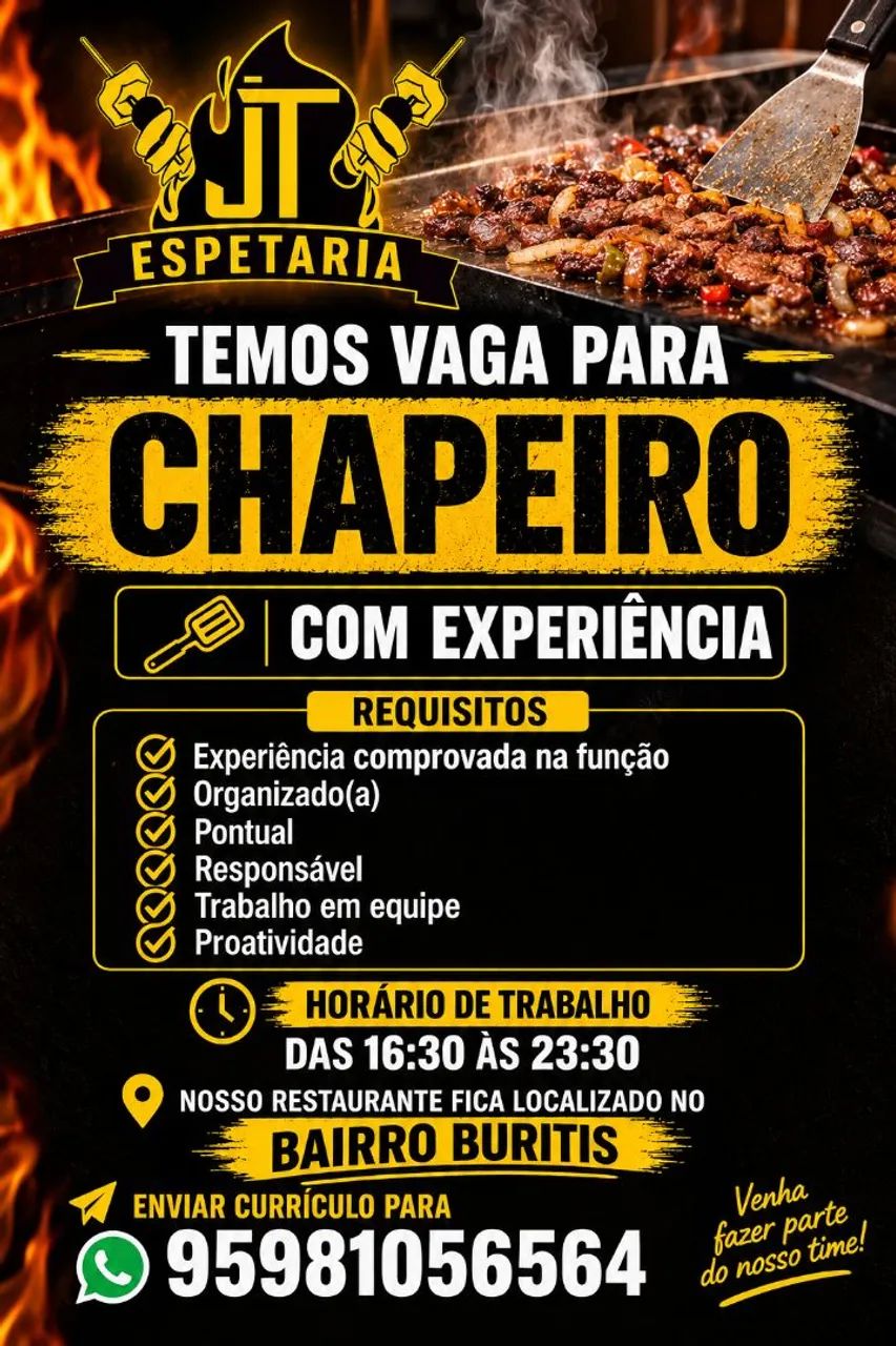 Chapeiro para Carne na Chapa