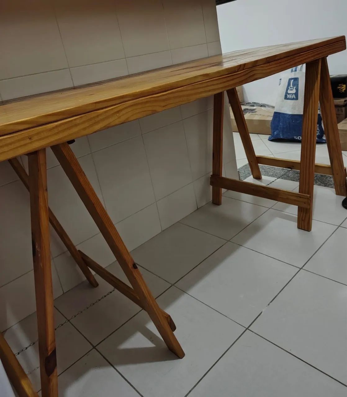 Mesa madeira pinus envernizada