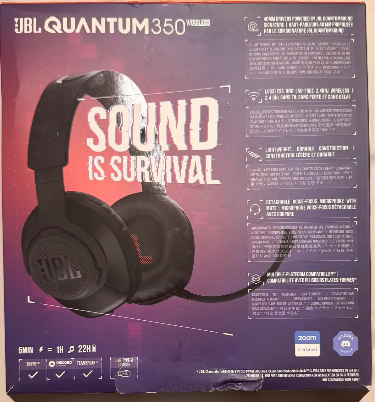 Fone JBL Quantum 350 Wireless - Foto 3