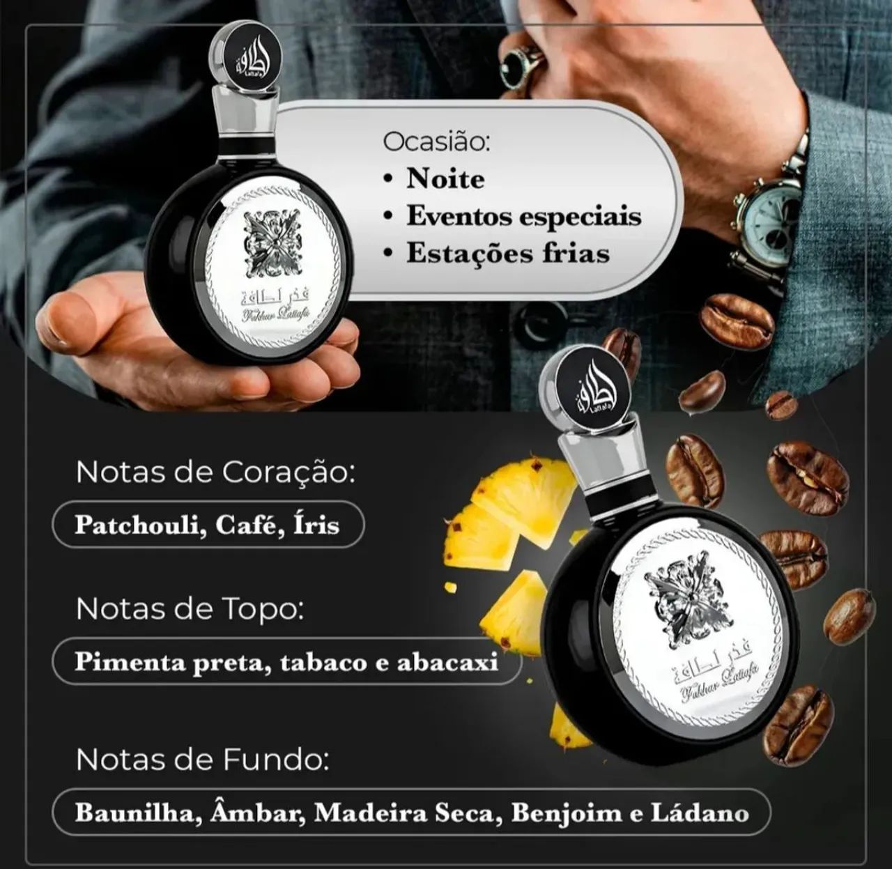 Perfume Árabe Lattafa Fakhar Black 100ml - Foto 3