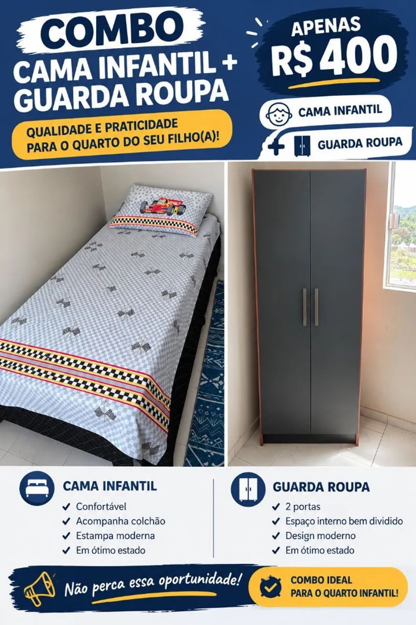 Cama e guarda roupa