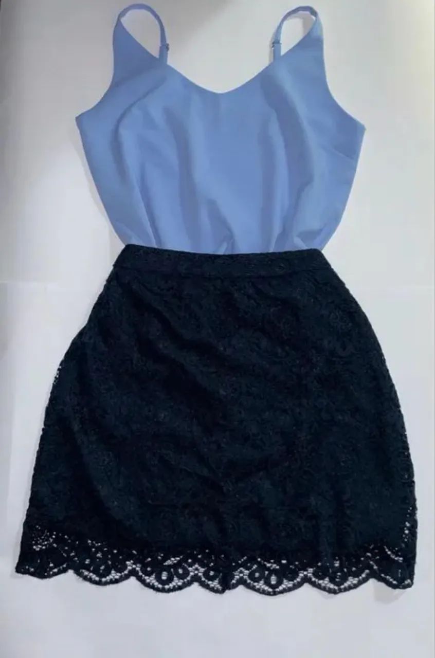 Blusa tam P de crepe Azul Claro - Foto 4