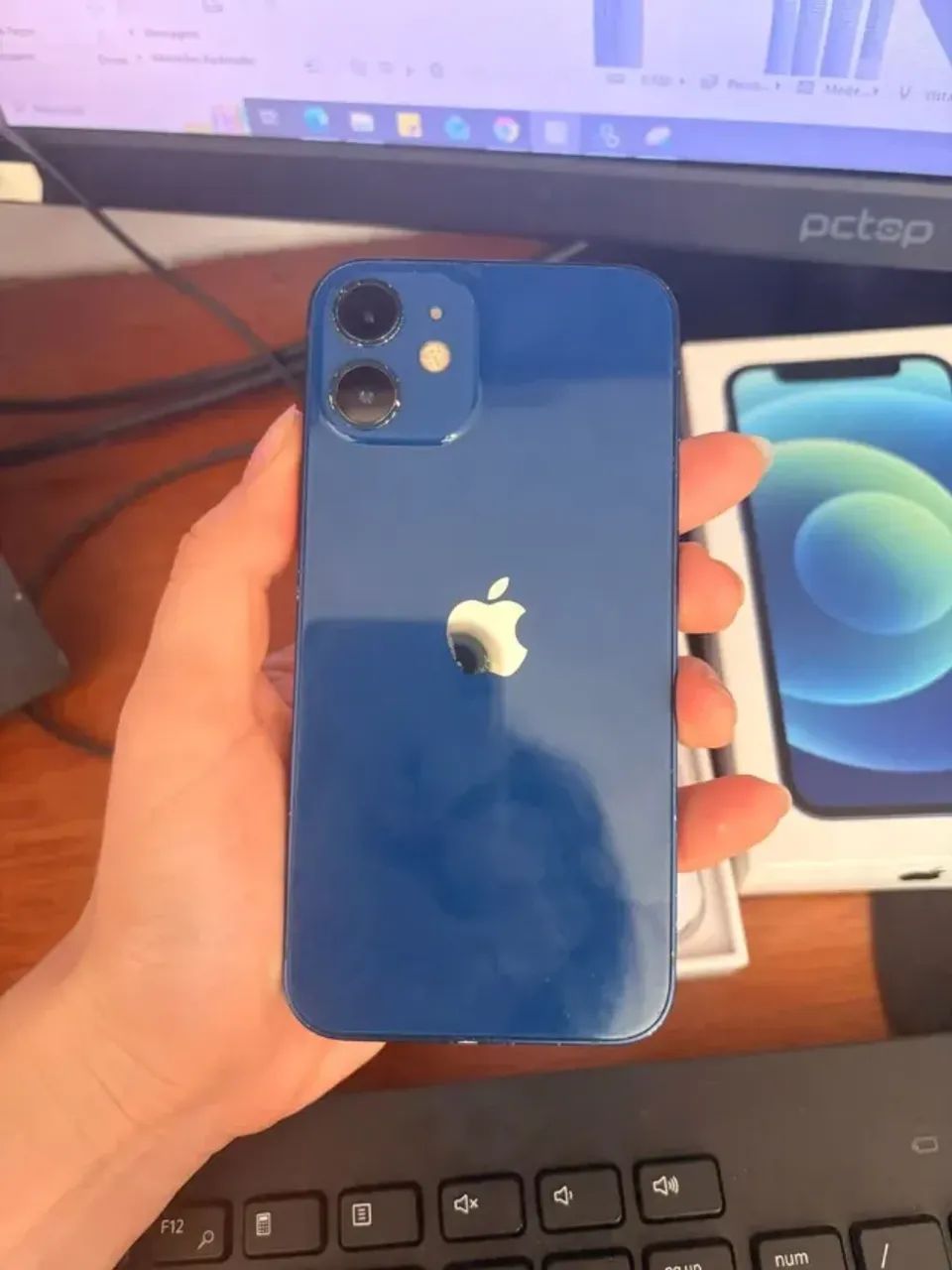iPhone 12 64GB Azul Original | Face ID Funcionando | Chip OK | Excelente Estado - Foto 2