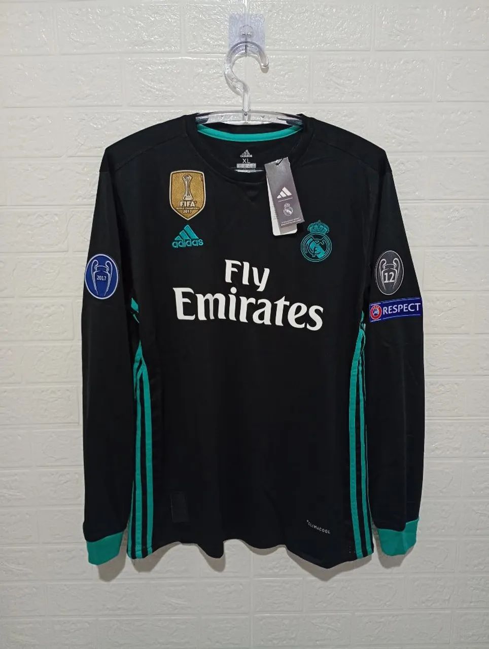 CAMISA RETRÔ REAL MADRID 2017/18 RONALDO 7 MANGA LONGA MASCULINO