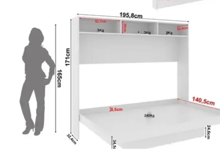 Cama Articulada Casal Horizontal com Nichos e Prateleiras Cm8043 + Tecno Mobili Quantidade - Foto 4