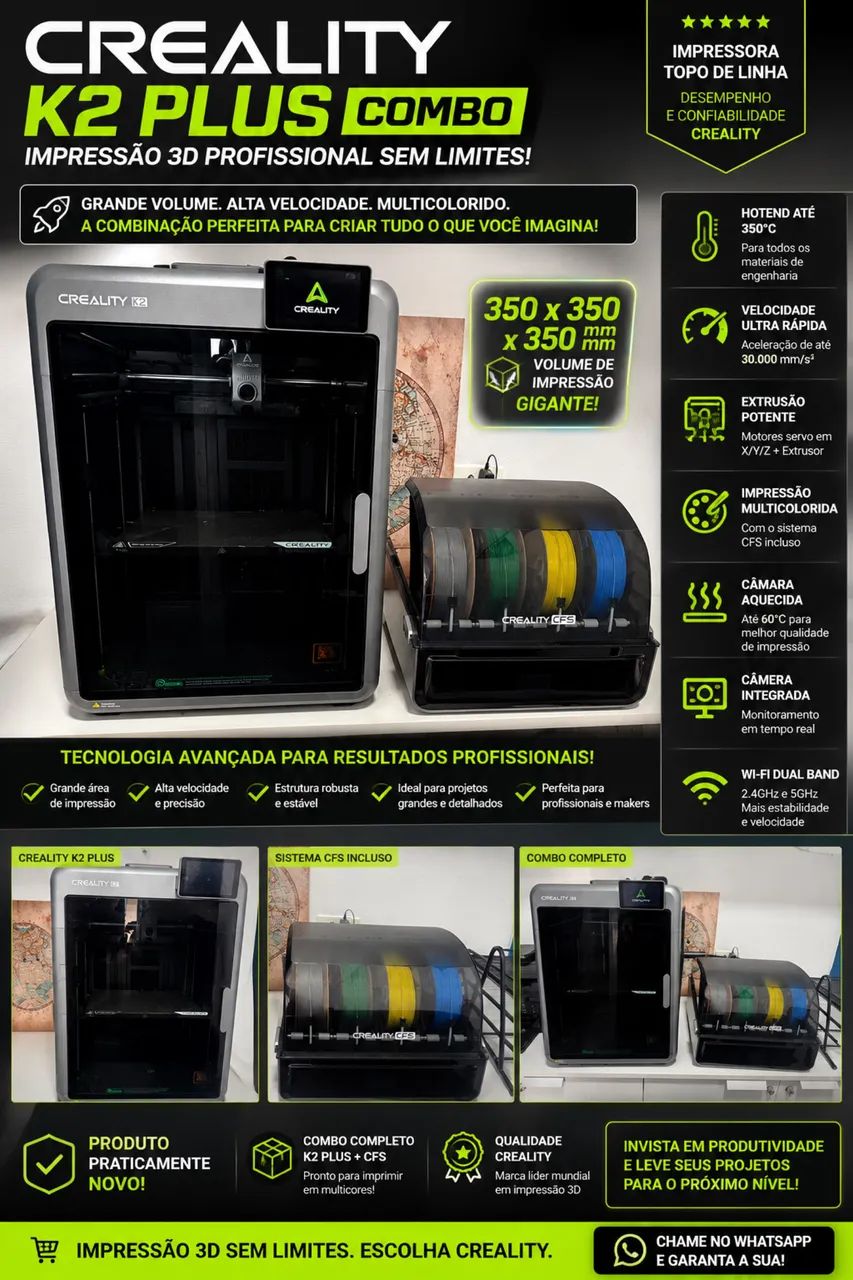 Impressora 3d Creality K2 Plus COMBO