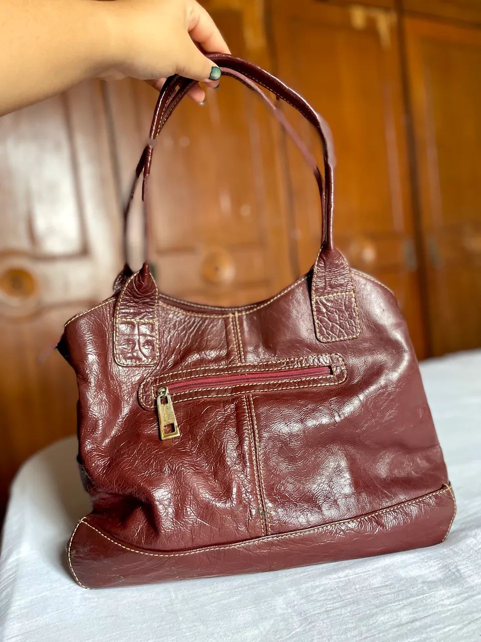 Bolsa Anandra Couro Legítimo Vintage Original - Foto 2