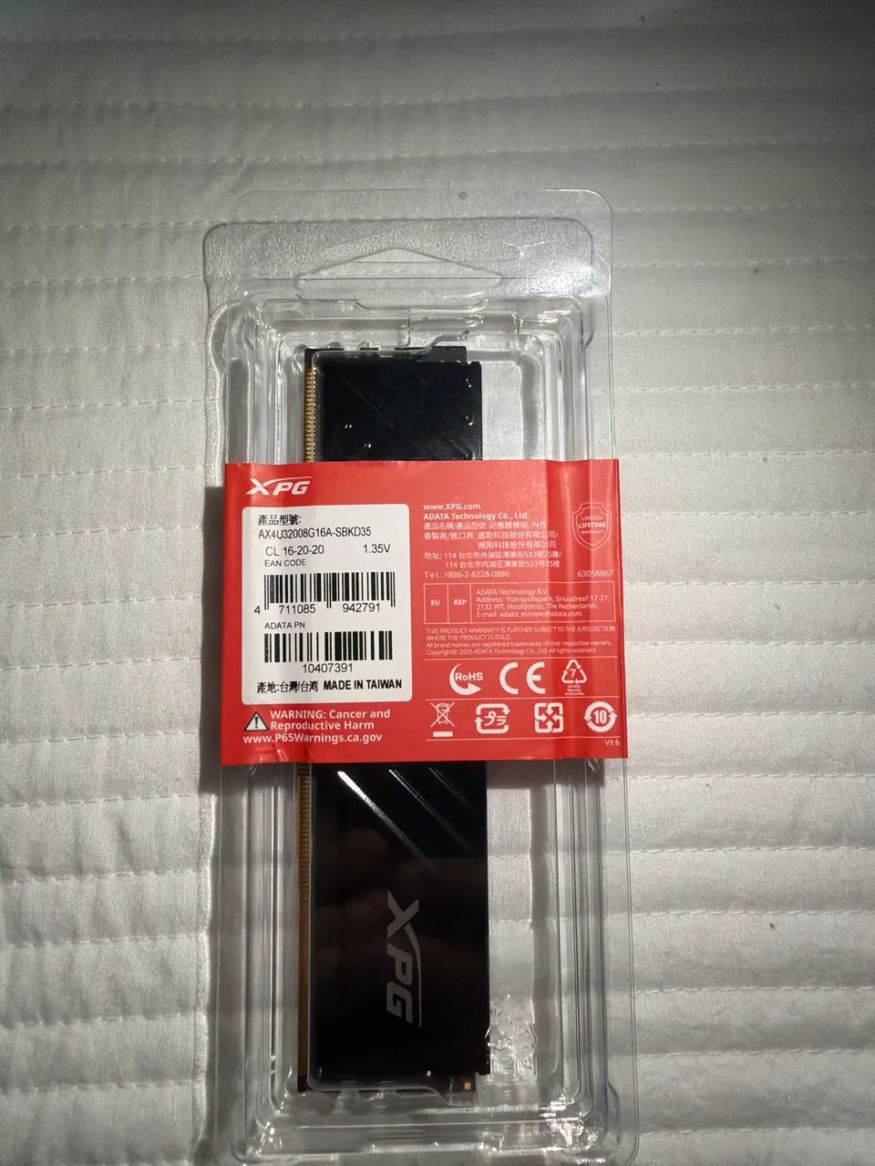 Memoria RAM ddr4 Adata 3200Mhs 8gb Gammix D35 preta (lacrado
