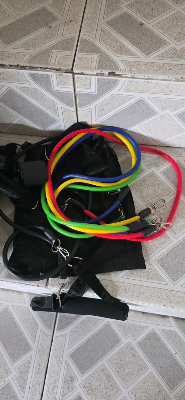 Corda de pular com contador e elasticos de exercícios  - Foto 3
