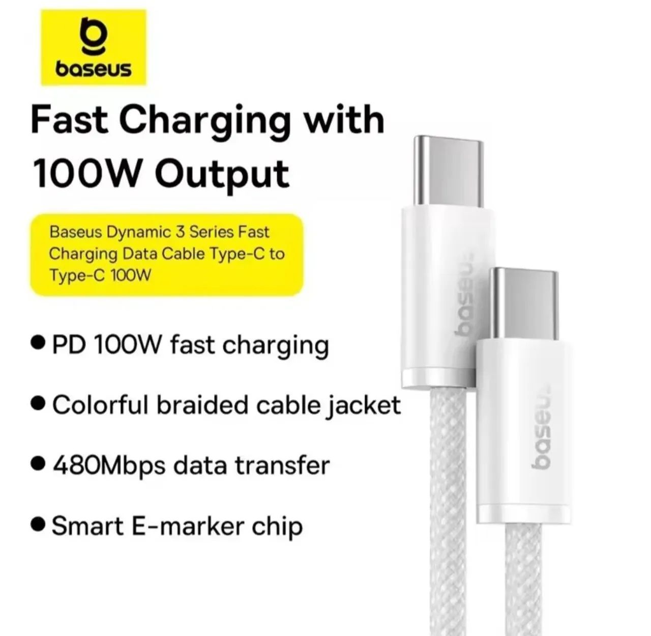 Cabo USB Baseus Tipo C para C 100w Iphone 15 16 17/ Android 2M - Foto 4
