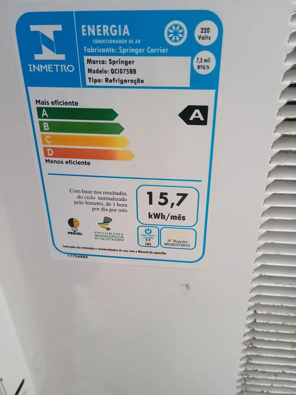 Ar condicionado 7500 BTUs  - Foto 4