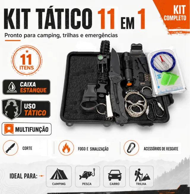 kit de Sobrevivência com 11 itens + Kit Pesca Leve
