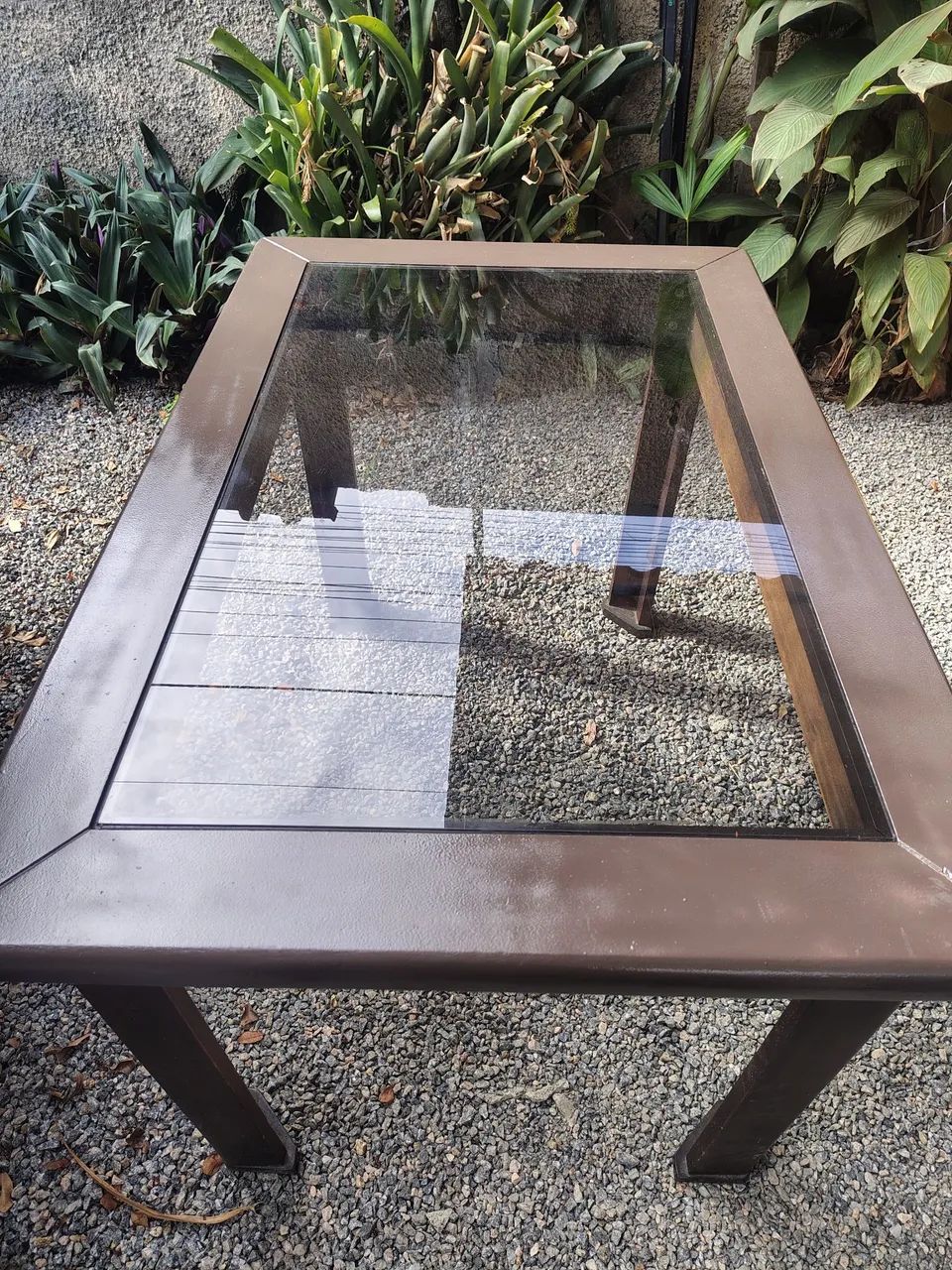 Mesa de Madeira com Tampo de Vidro  - Foto 4