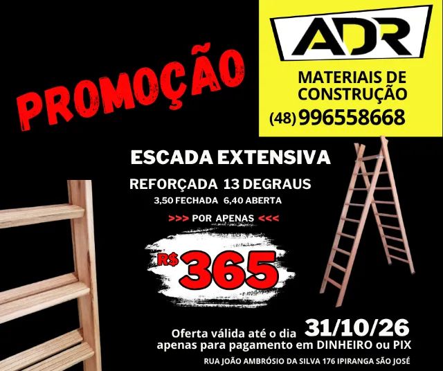 Escada De Eucalipto Extensiva 13 Degraus 