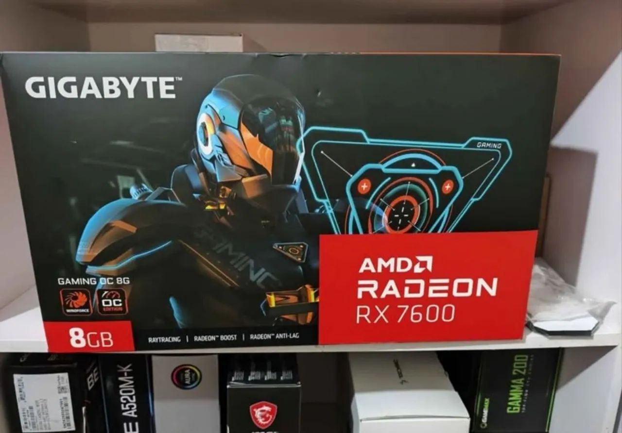 RX 7600 8GB Gigabyte 3X OC Placa de vídeo novo lacrado - Placas de