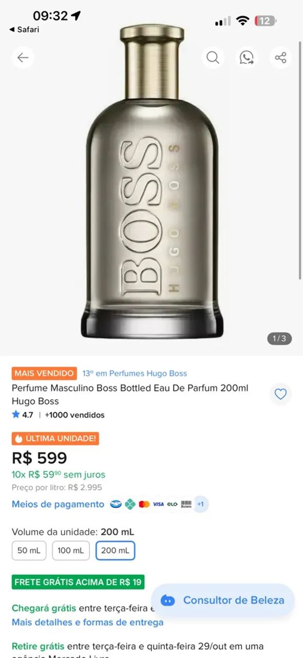PERFUME HUGO BOSS BOTTLED EUA DE PARFUM - Foto 2