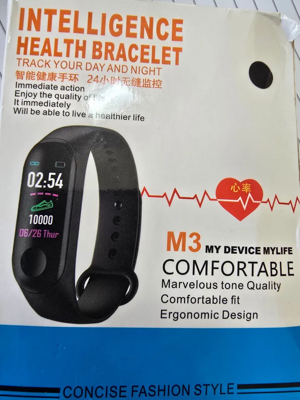 pulseira inteligente de saúde (fitness) modelo M3 - Foto 2