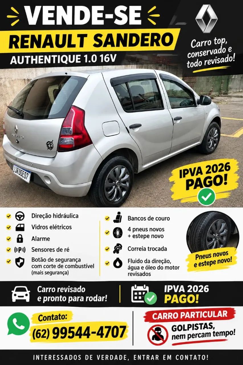 Renault Sandero AUTHENTIQUE HI-FLEX 1.0 16V 5P 2012
