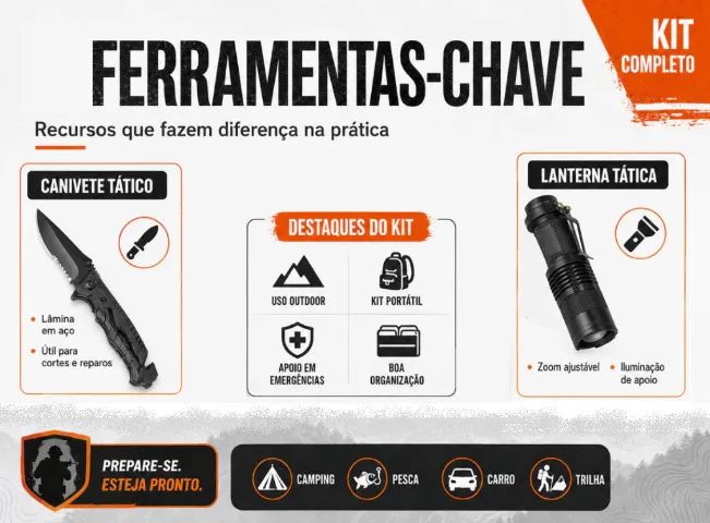 kit de Sobrevivência com 11 itens + Kit Pesca Leve - Foto 2