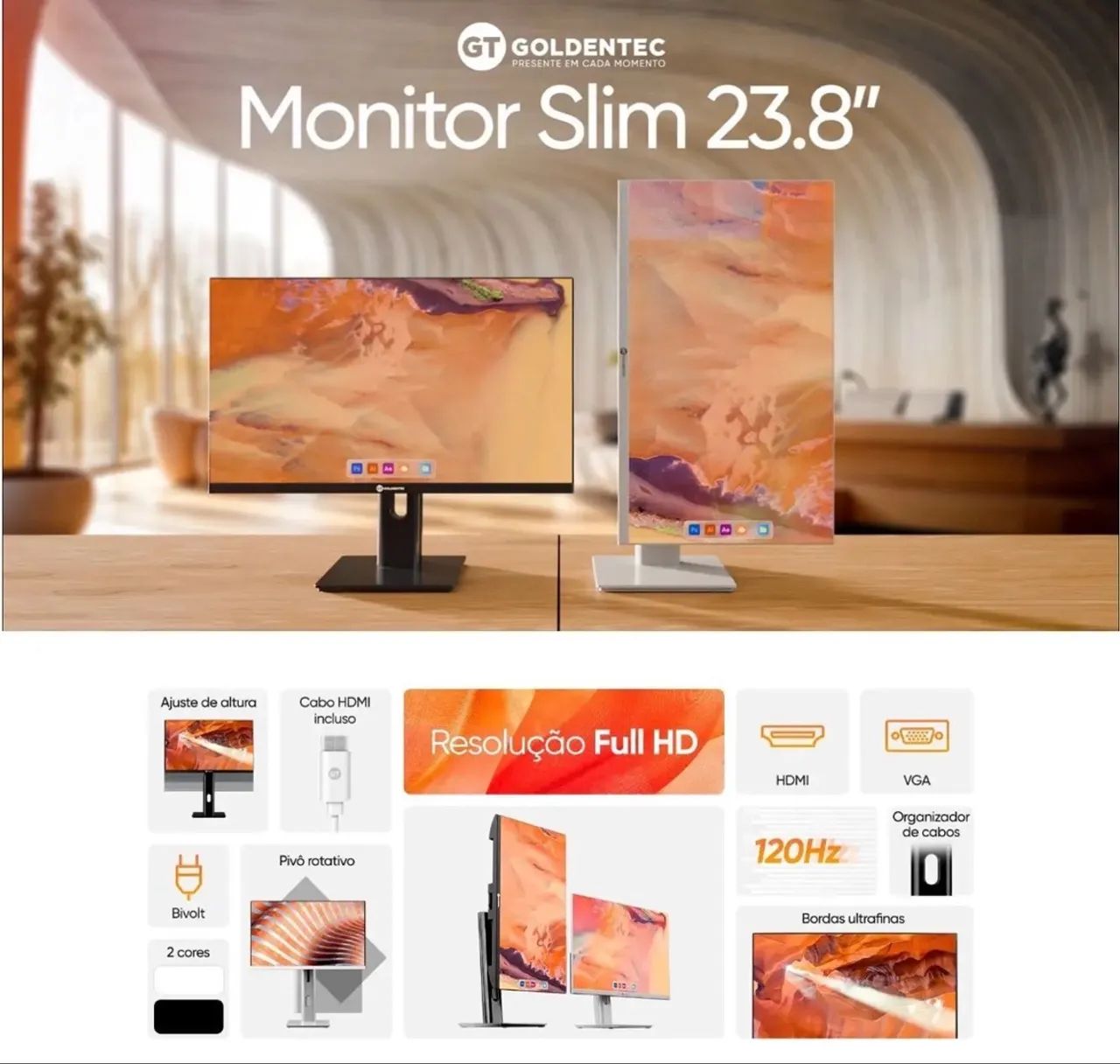 Monitor Goldentech 120hz Seminovo - Foto 3