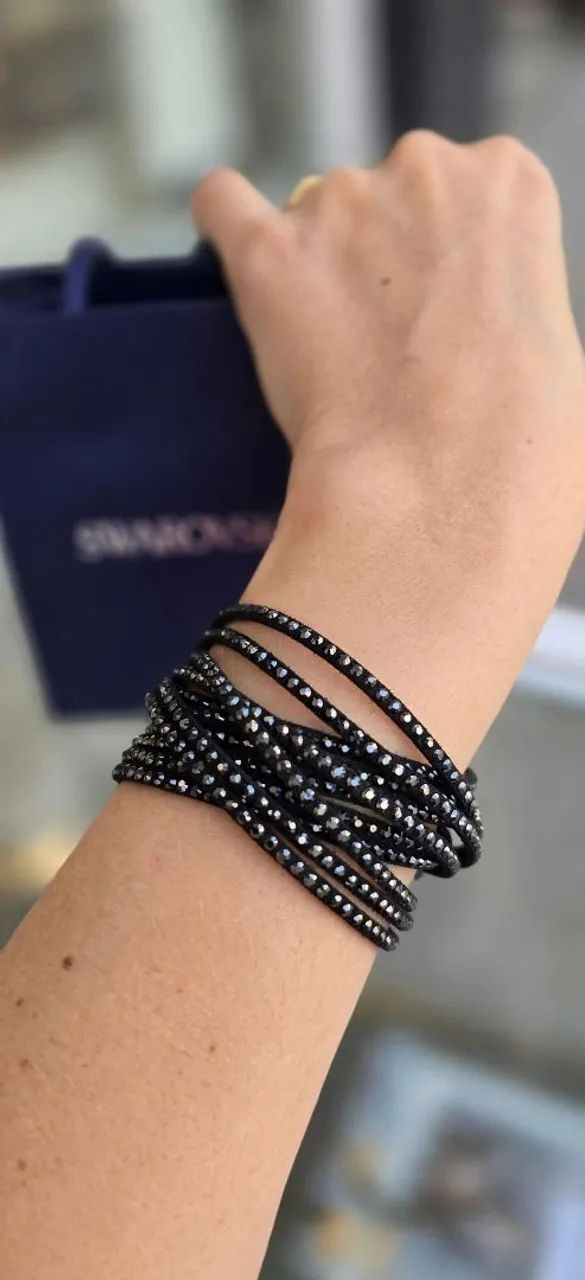 Pulseira Swarovski Original Slake Black Jet Hematite - Descontinuada - Foto 3