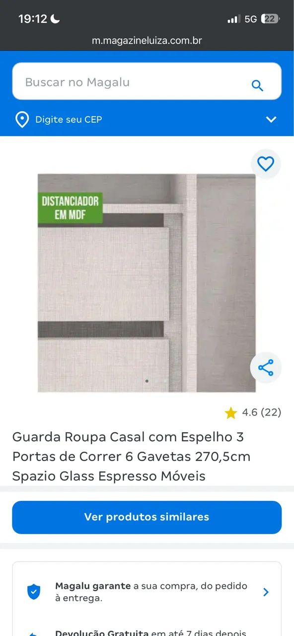 Guarda roupas Spazio glass  - Foto 3