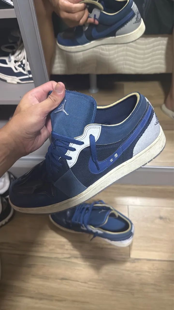 Jordan 1 Low SE Craft azul (obsidian)  - Foto 3