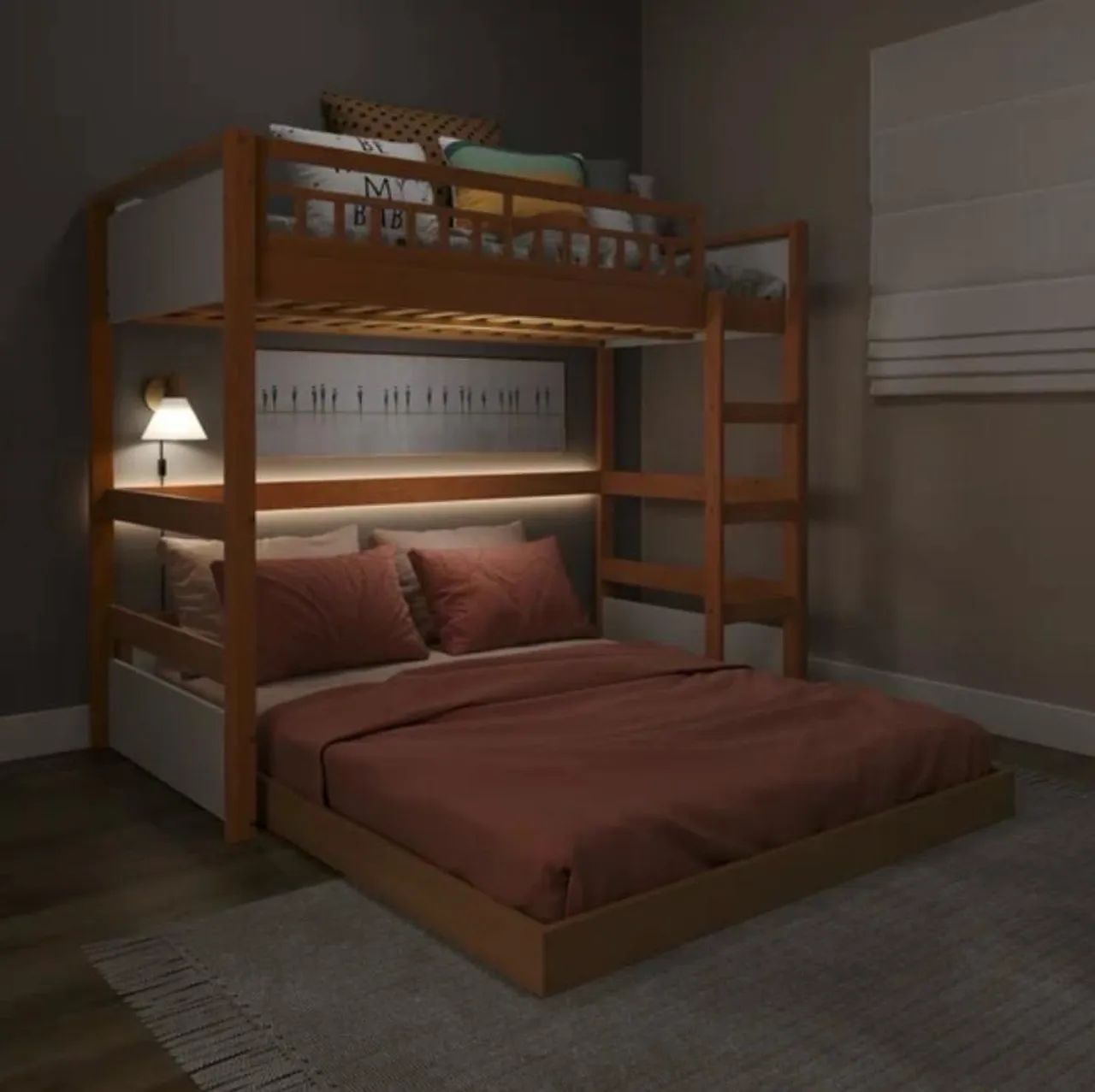 Cama Beliche Casal + Solteiro