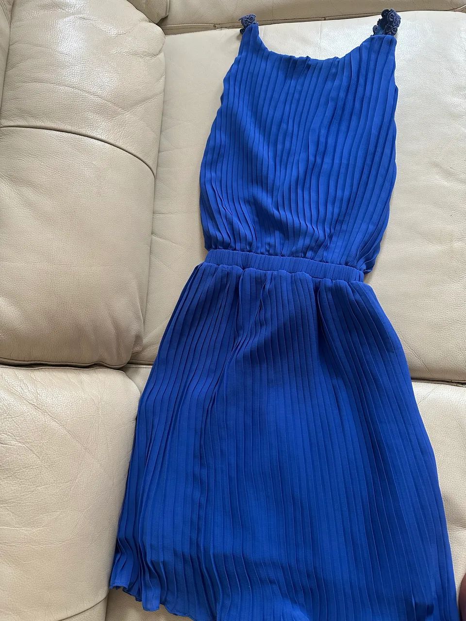 Vendo vestido Plissado  Azul - Foto 4